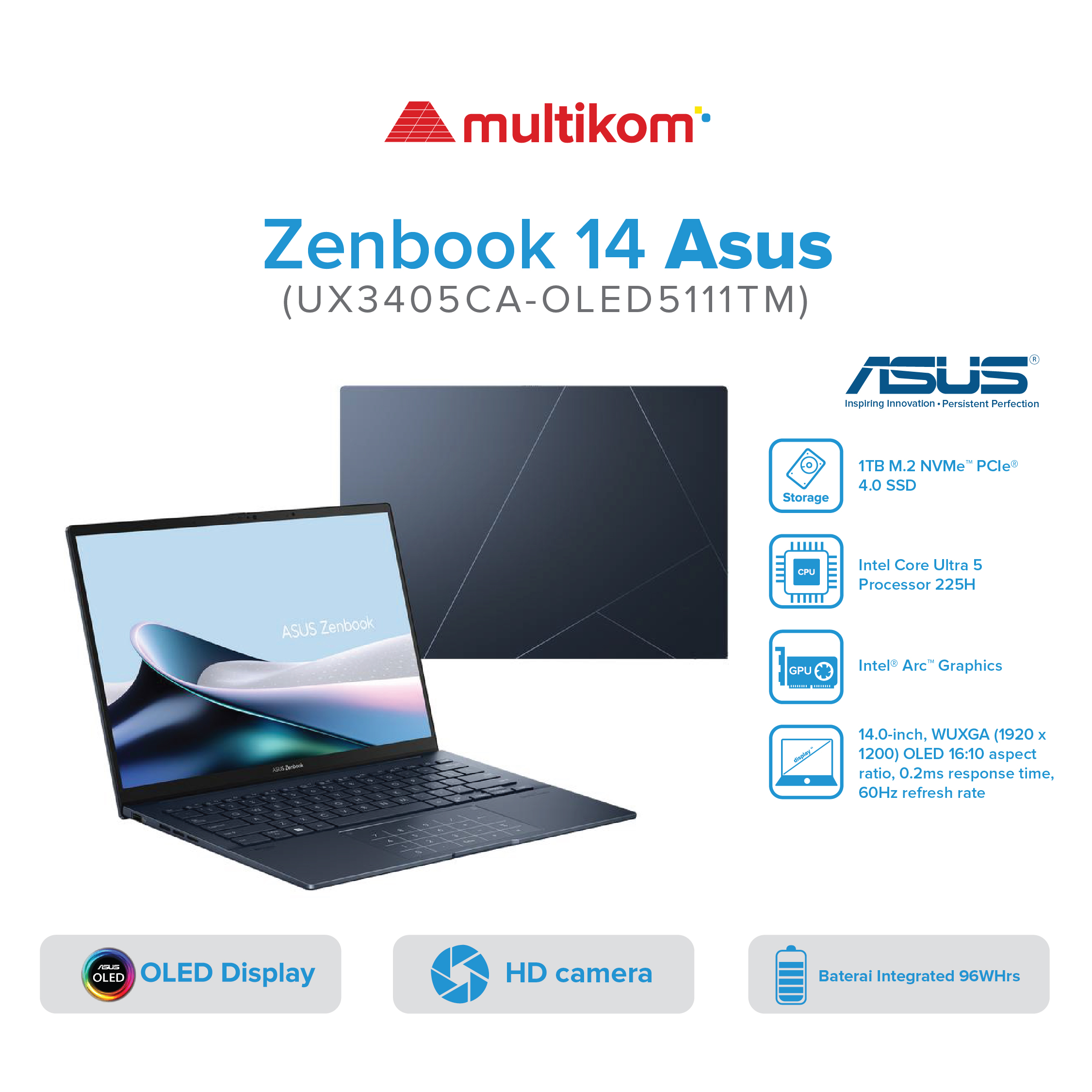 ASUS ZENBOOK 14 UX3405CA INTEL ULTRA 5-225H