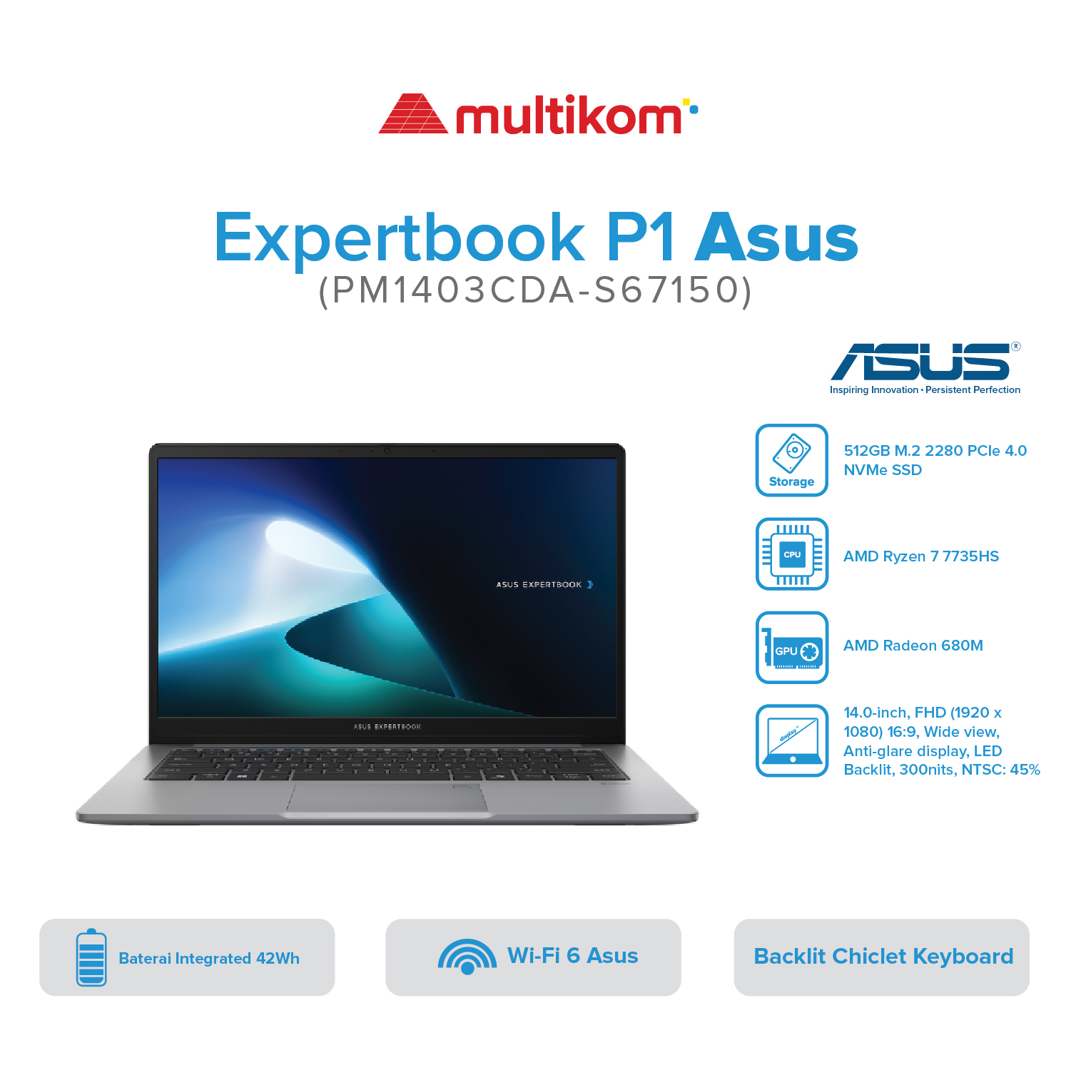 Asus ExpertBook P1 PM1403CDA R7-7735