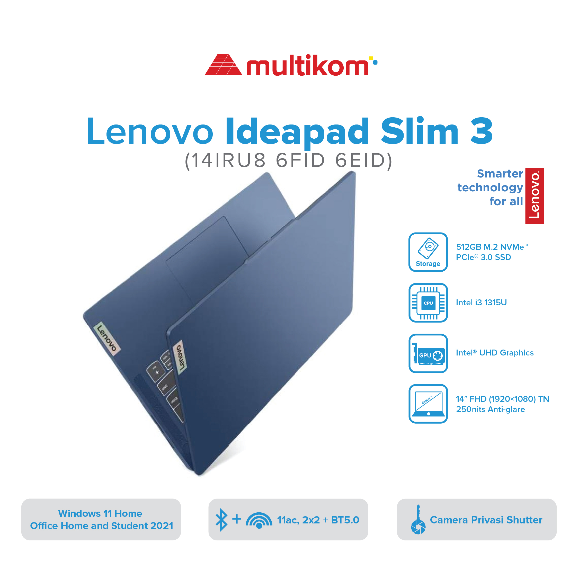 Lenovo IPS3 14IRU8 I3-1315U 8GB 512GB SSD