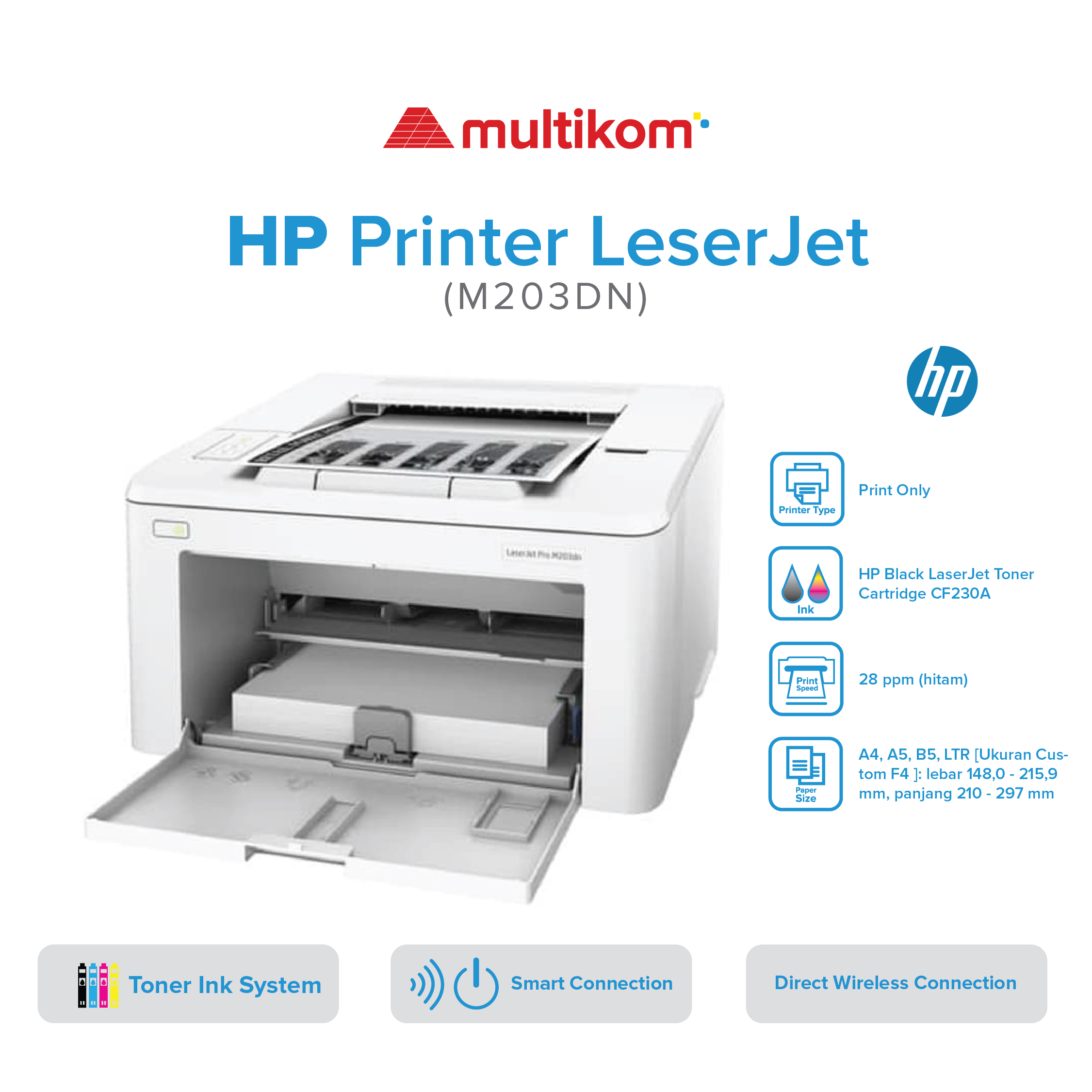 PRINTER HP LASERJET M203DN LASER MONO