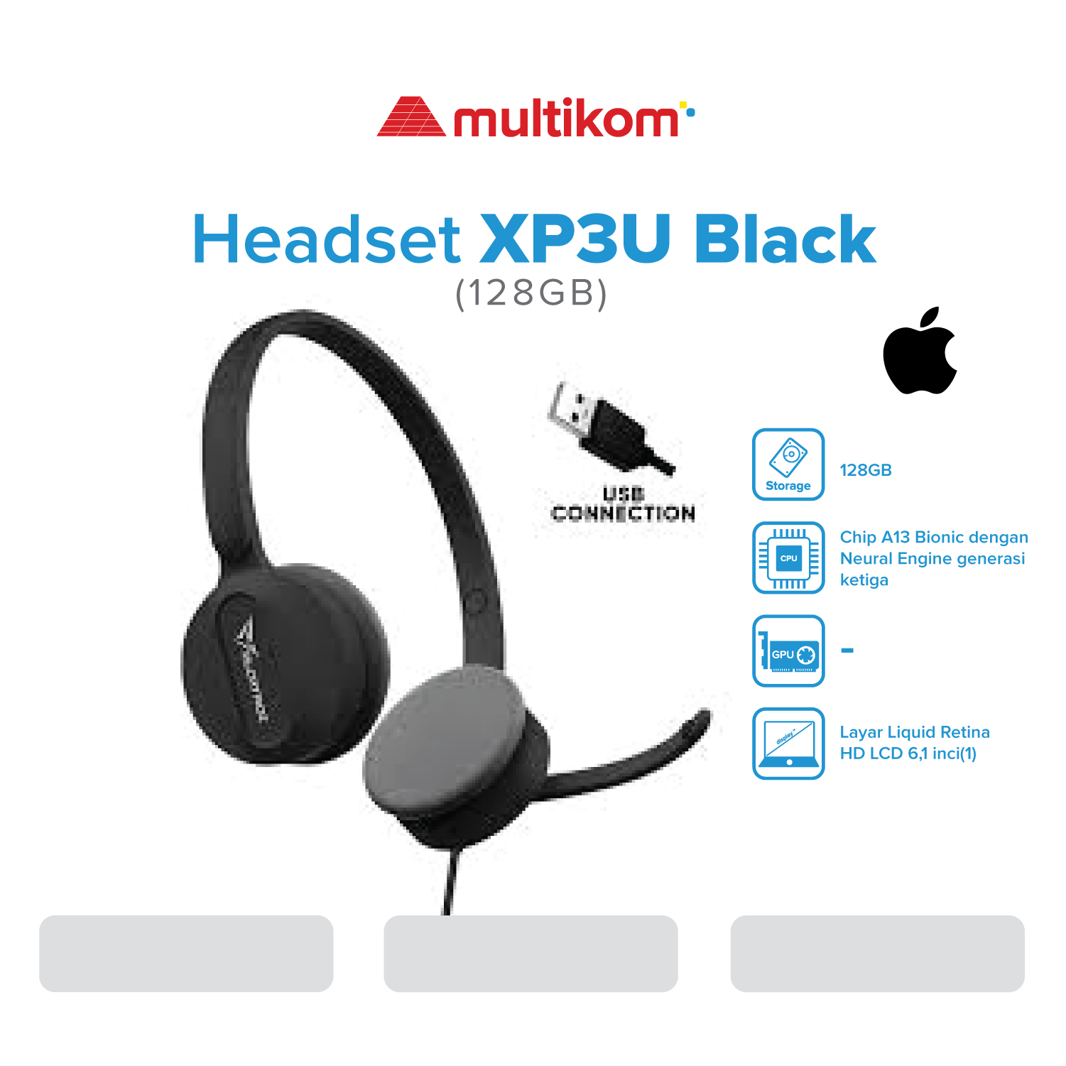 HEADSET XP3U BLACK