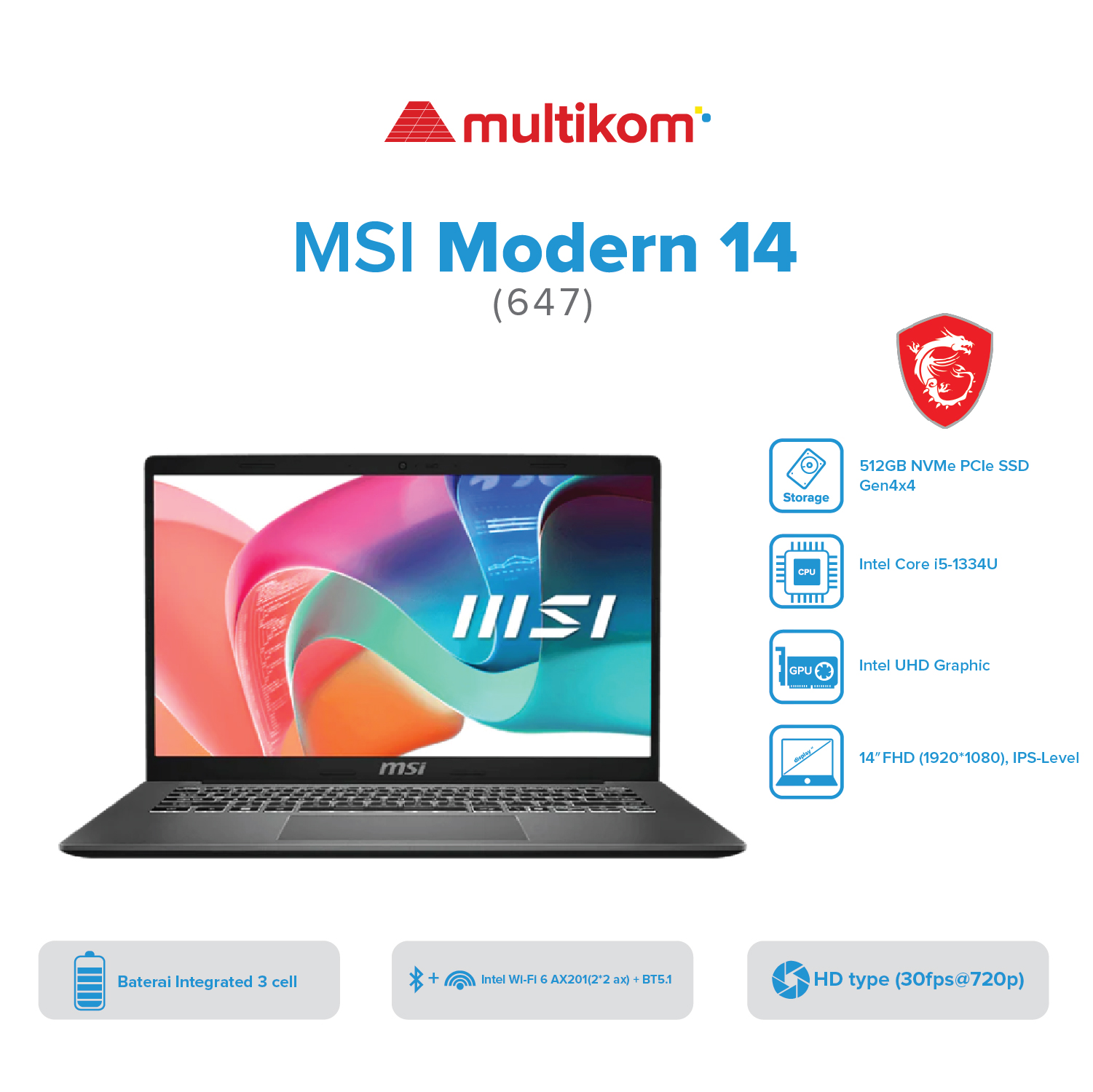MSI Modern 14 647 Intel Core i5-1334U
