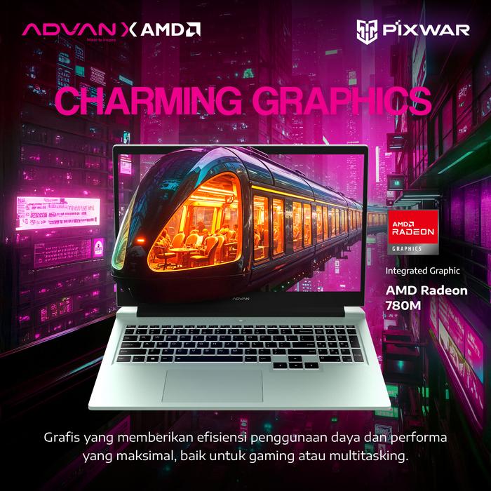 Advan Pixwar AMD Ryzen 7 8745HS 16GB SSD 512GB 15.6INCH TouchScreen W11