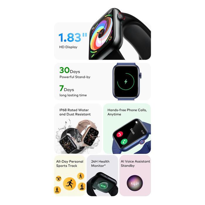 ITEL SMARTWATCH SONES NATIVE STORM PANGGILAN BLUETOOTH | IP68 TAHAN AIR WARNA NAVY - Image 6