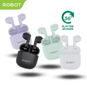 Robot Airbuds T60 TWS Headset Wireless Bluetooth 5.3 Earphone Half Ear 13mm